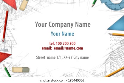 architect constructor designer builder business card background illustration - Powered by Shutterstock