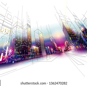 Architectural Abstract City Background