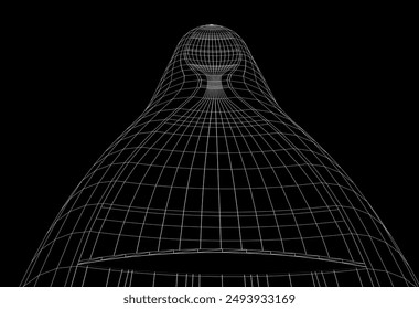 Architectural buildings 3d rendering on white background