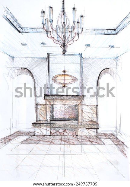 Architectural Hand Drawings Stock Illustration 249757705 Shutterstock