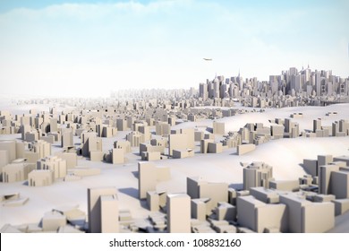 Architectural Model Miniature Mega City 3D