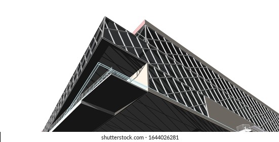 Architectural Perspective 3d Bim Illustration