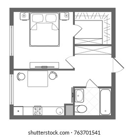 spy dry Giraffe Vector Floor Plan Studio Apartment Professional Stock Vector (Royalty Free)  758211949 | Shutterstock