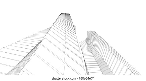 「Modern Architectural Drawing Architecture Background Skyscraper」のベクター ...