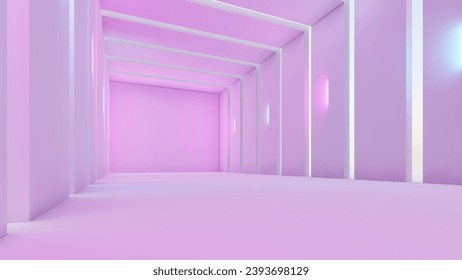 Architecture background geometric arched interior 3d render