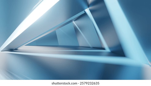 Architecture background geometric arched interior 3d render