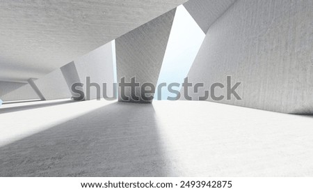 Architecture background geometric arched interior 3d render