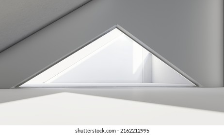 Architecture background triangle arched interior 3d render