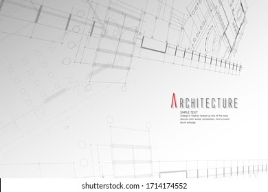 Architecture And Blueprint Background.paper Art Style.