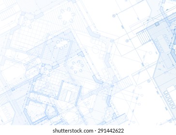 Architecture design: blueprint - house plans illustration 
