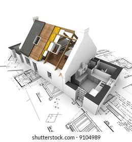 Architecture Model House Showing Building Structure