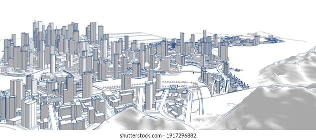 
architecture urban landscape 3d rendering
