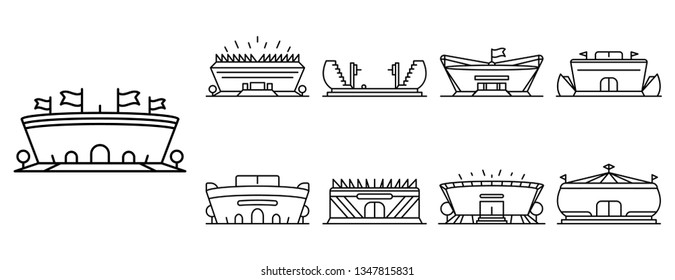 Arena icon set. Outline set of arena icons for web design isolated on white background - Powered by Shutterstock