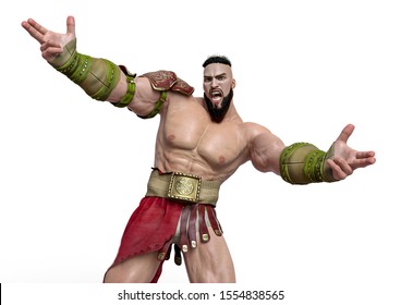 Ares The Greek God Of War Hiphop Pose Close Up, 3d Illustration