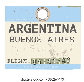 Argentina - Buenos Aires Travel Ticket.