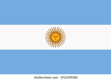 Argentina Flag Background Illustration Blue White Stripes Yellow Sun Of May