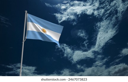 argentina flag blue sky cloud white background wallpaper copy space 9 nineth july month independence day national celebration festival holiday freedom patriotism country busnos aires.3d render - Powered by Shutterstock