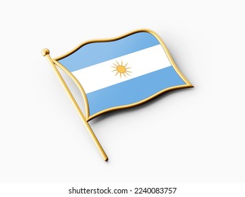 Bandera argentina insignia oro