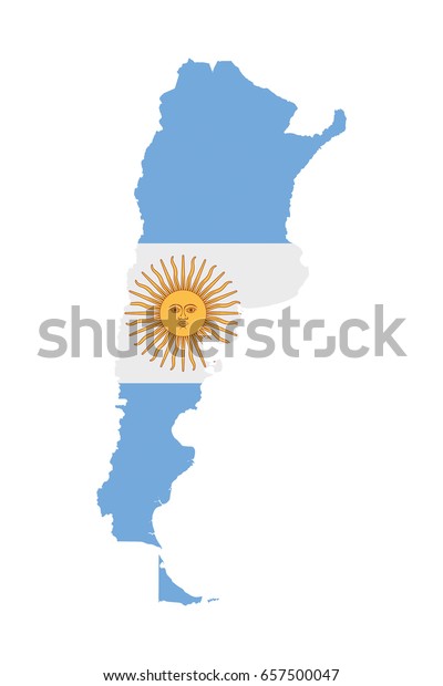 Argentina Flag Map Country Outline National Stock Illustration 657500047