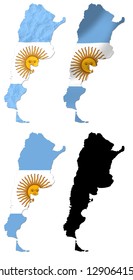 Argentina Flag Over Map Collage