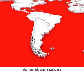 argentina map 3D illustration