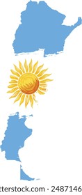 Mapa Argentina con pincel