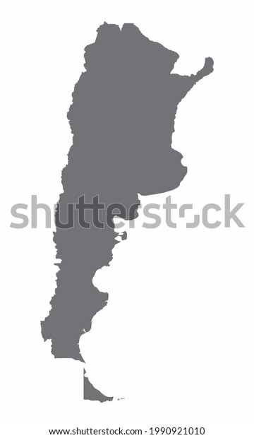 Argentina Silhouette Map Isolated On White Stock Illustration ...