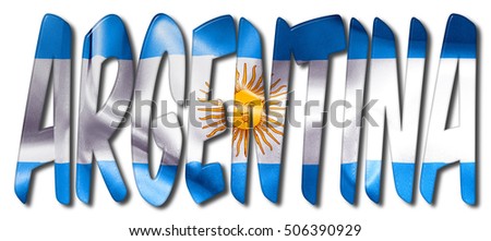 argentina word flag texture on isolated stock illustration 506390929