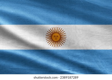 Argentine flag waving in the wind. Close up of Argentina banner blowing, soft and smooth silk. Cloth fabric texture ensign background. Use it for national day and country occasions concept. - Powered by Shutterstock