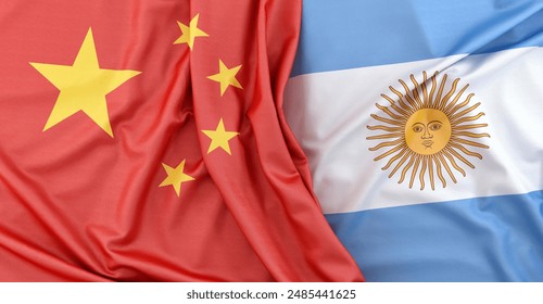 Banderas argentinas y chinas