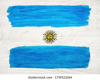 Argentinian Flag  Beautiful greeting card  Close  up  view from above  National holiday concept  Congratulations for family  relatives  friends   colleagues