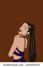 Ariana grande concept illustration with ponytail 