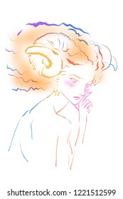 Aries Horoscope Illustration
