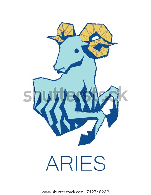 Aries Zodiac Sign Astrology Symbol Illustration Stock Illustration ...