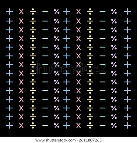 arithmetic, mathematics, math, signs, plus, minus, multiply, division, percentage, math symbols, basic math