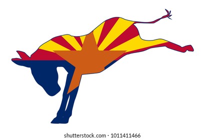 The Arizona Democrat party donkey flag over a white background