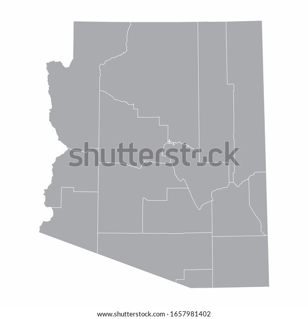 Arizona State Counties Map Isolated On Stock Illustration 1657981402 ...