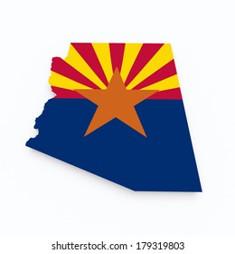 Arizona State Flag On 3d Map