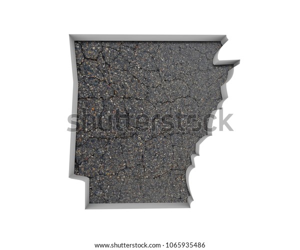 Arkansas Road Construction Map Arkansas Ar Road Map Pavement Construction Stock Illustration 