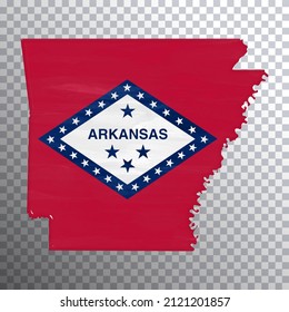 Arkansas flag and map, Clipping path, 3D illustration