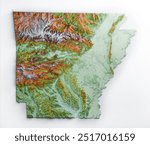 Arkansas Shaded Relief Height Map