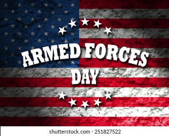 Armed Forces Day Greeting Card American Flag Grunge Background