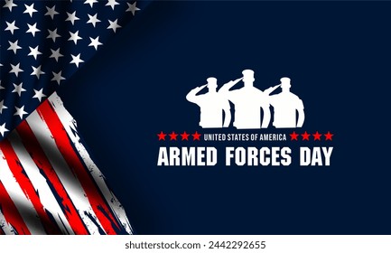 Armed Forces Day in May. Holiday celebrated annual in United States. Special tribute to the men and women of the Armed Forces. Poster, card, banner and background. Vector illustration - Powered by Shutterstock