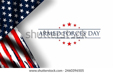 Armed forces day template poster design. Vector illustration of background for Armed forces day. Vector illustration of Celebration background for Armed Forces Day.  