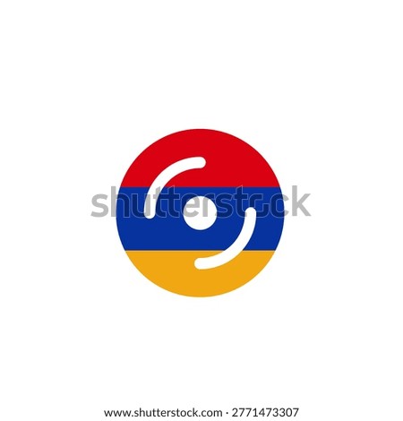Armenia Flag Disk In Icon
