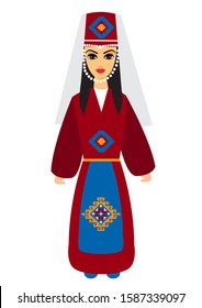 Armenian Girl Traditional Taraz Stock Illustration 1587339097 ...