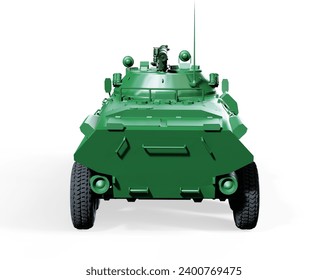 Armored personnel carrier infantry fighting vehicle, armored vehicle at night in the field, camouflage coloring of armored personnel carriers, battlefield. 3d render 