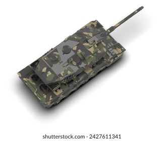 Armored tank building isolated on background. 3d rendering - illustration