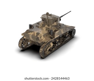 Armored tank building isolated on background. 3d rendering - illustration