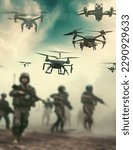 An army of drones and drones helps soldiers go on the offensive.